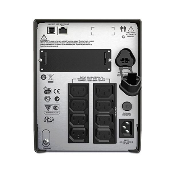 SMT1000I-(2)-APC Smart-UPS, Line Interactive, 1000VA, Tower, 230V, 8x IEC C13 outlets, SmartSlot, AVR, LCD